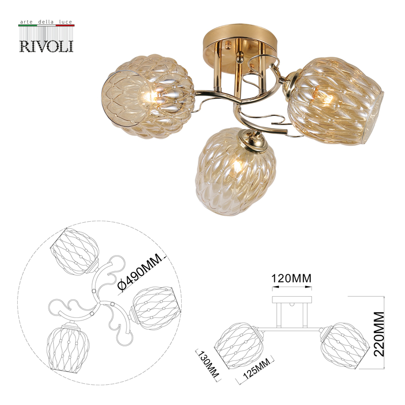 Потолочная люстра Rivoli Alexia 9115-303 Б0054732