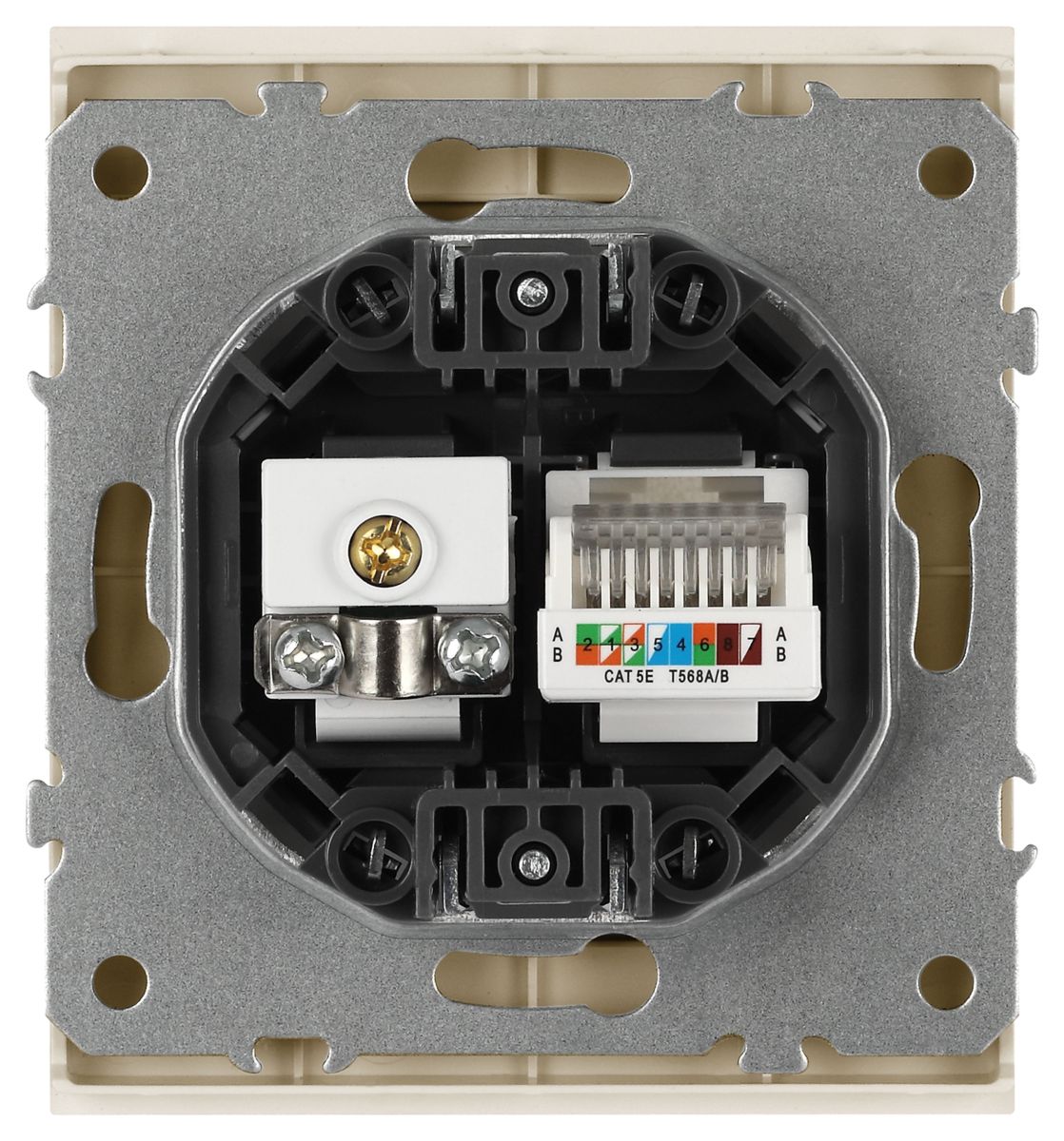 Розетка Эра Arktik 16-3110-04 комбинированная RJ45+TV шампань Б0070497