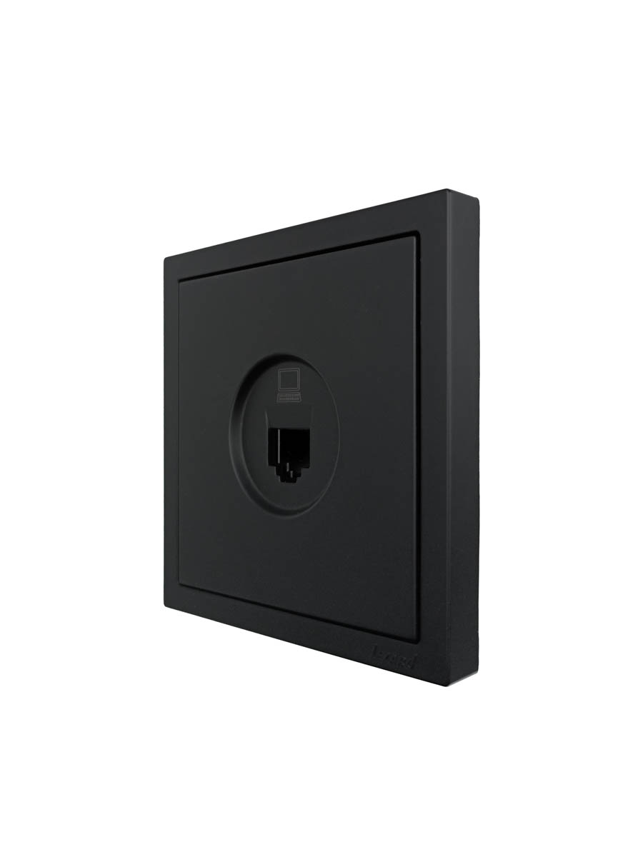 Розетка компьютерная черный бархат Lezard Zima 704-4288-139