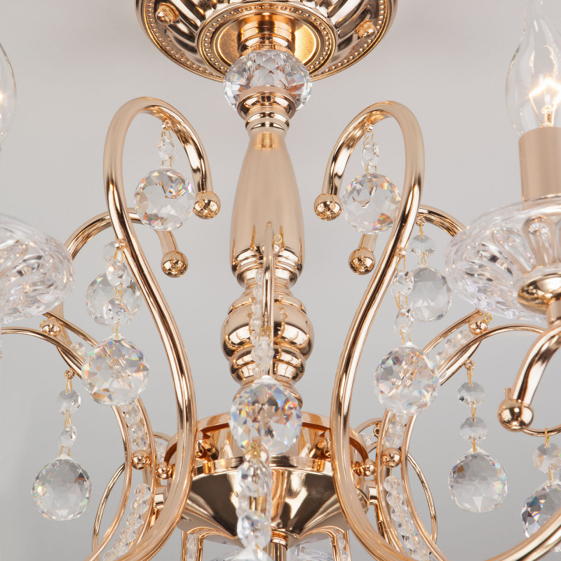 Подвесная люстра Eurosvet 10096/5 золото/прозрачный хрусталь Strotskis