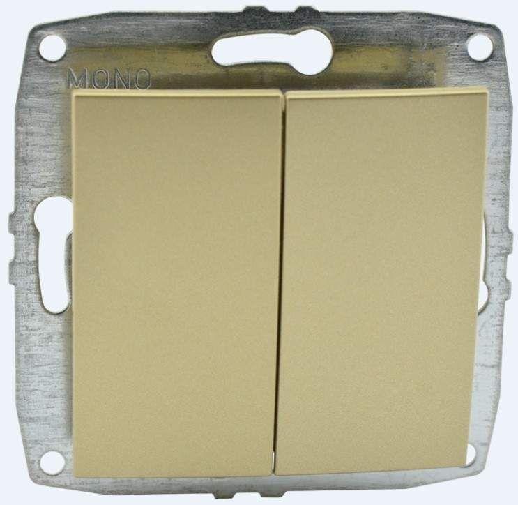 Выключатель двухклавишный Mono Electric Despina-Larissa 10А 250В титан 500-002225-102