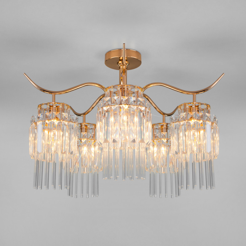 Люстра на штанге Eurosvet Sevilia 10119/5 золото/прозрачный хрусталь Strotskis