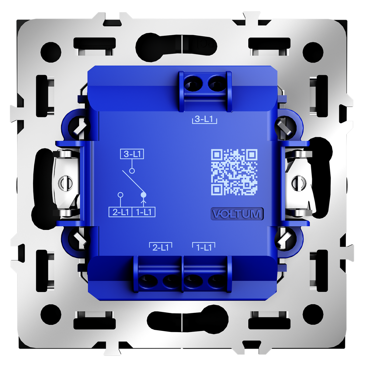 Выключатель встраиваемый Voltum S70 для жалюзи 10А, (черный матовый) VLS020708