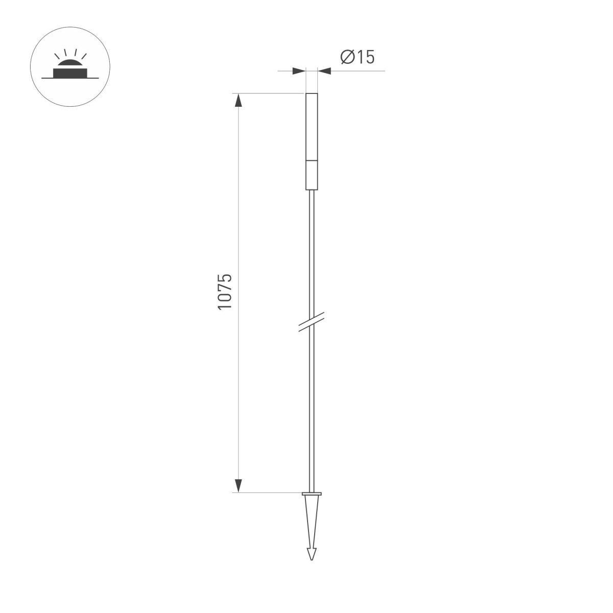 Ландшафтный светильник Arlight KT-CATALI-BOLL-H1075-0.5W Warm3000 (BK, 160 deg, 24V) 050683