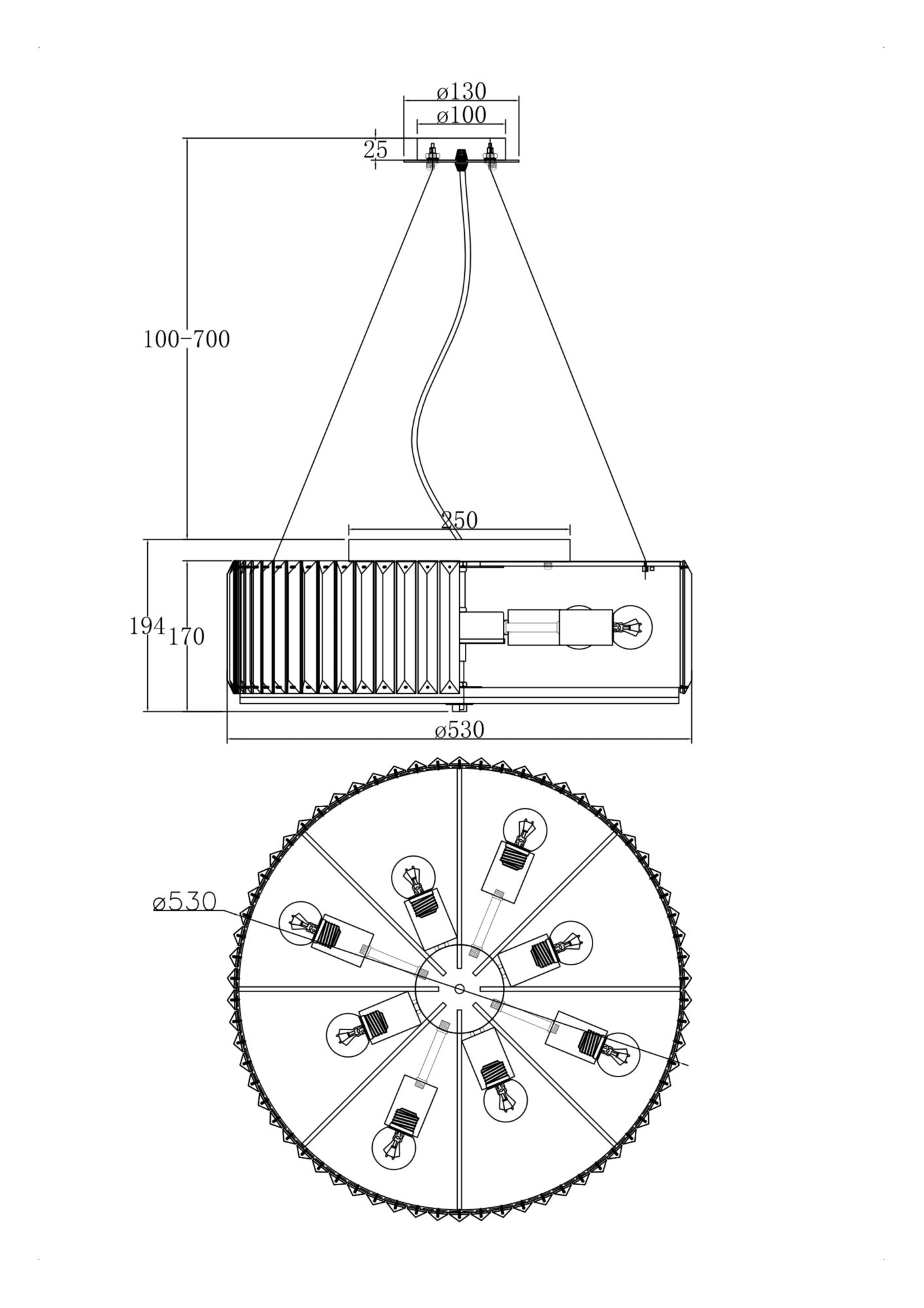 Подвесная люстра Maytoni Recinto MOD080CL-08CH в Москве