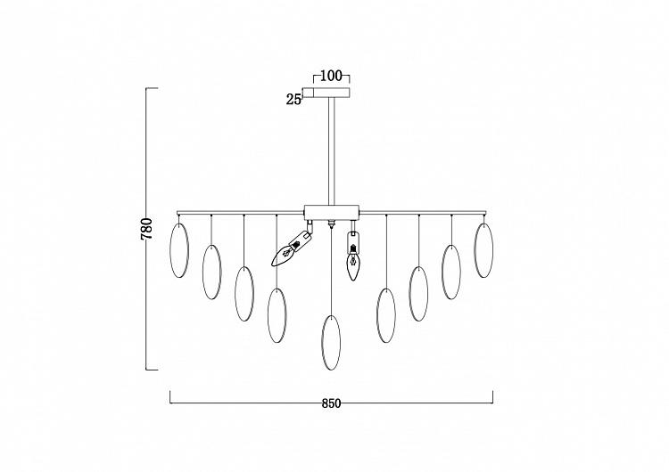 Люстра на штанге Freya Porto FR5104PL-08BS