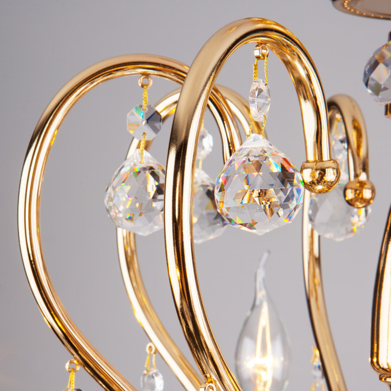 Подвесная люстра Eurosvet 10096/8 золото/прозрачный хрусталь Strotskis