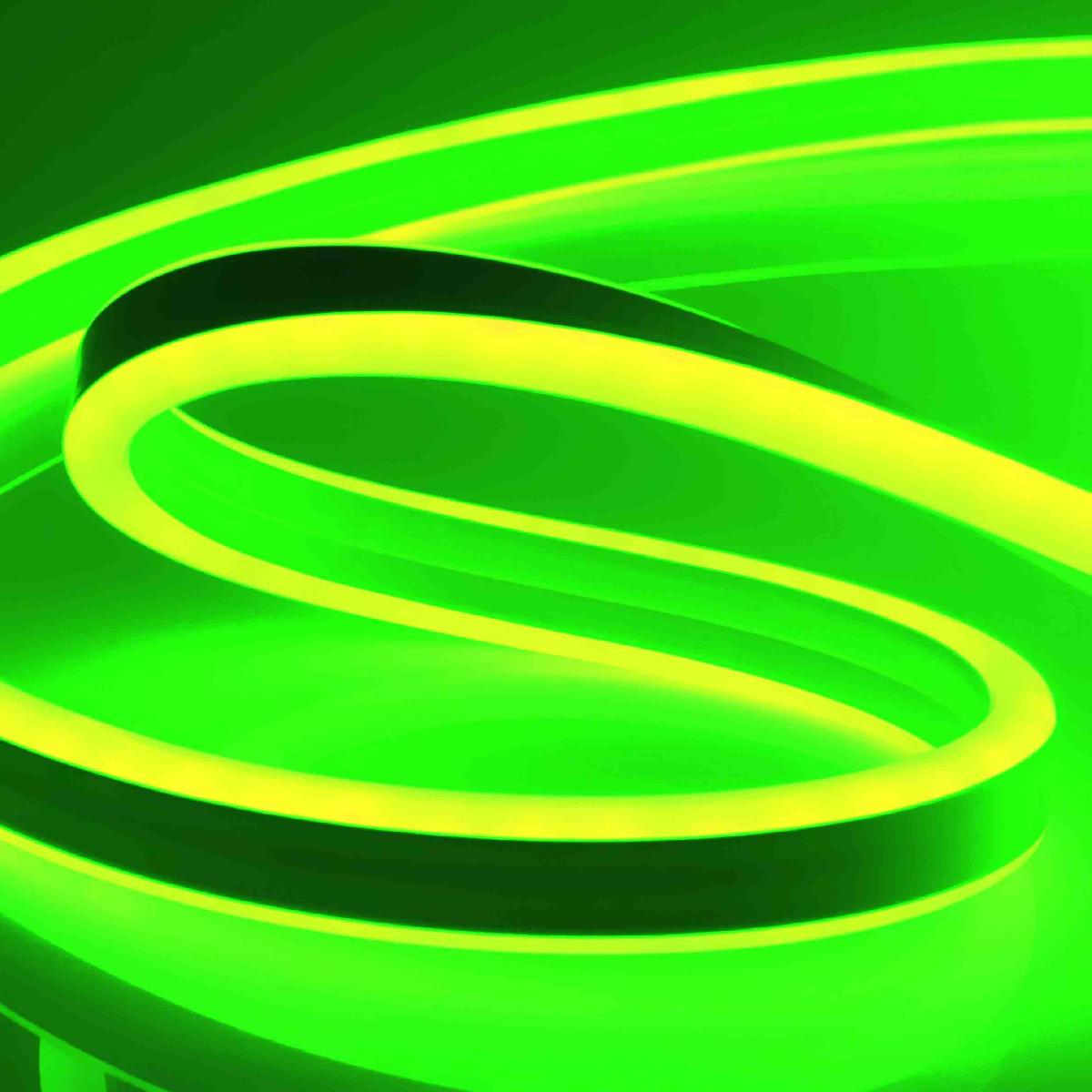 Светодиодный неон двухсторонний Apeyron 220В 6Вт/м smd2835 108д/м IP65 150Лм/м 50м зеленый 10-79