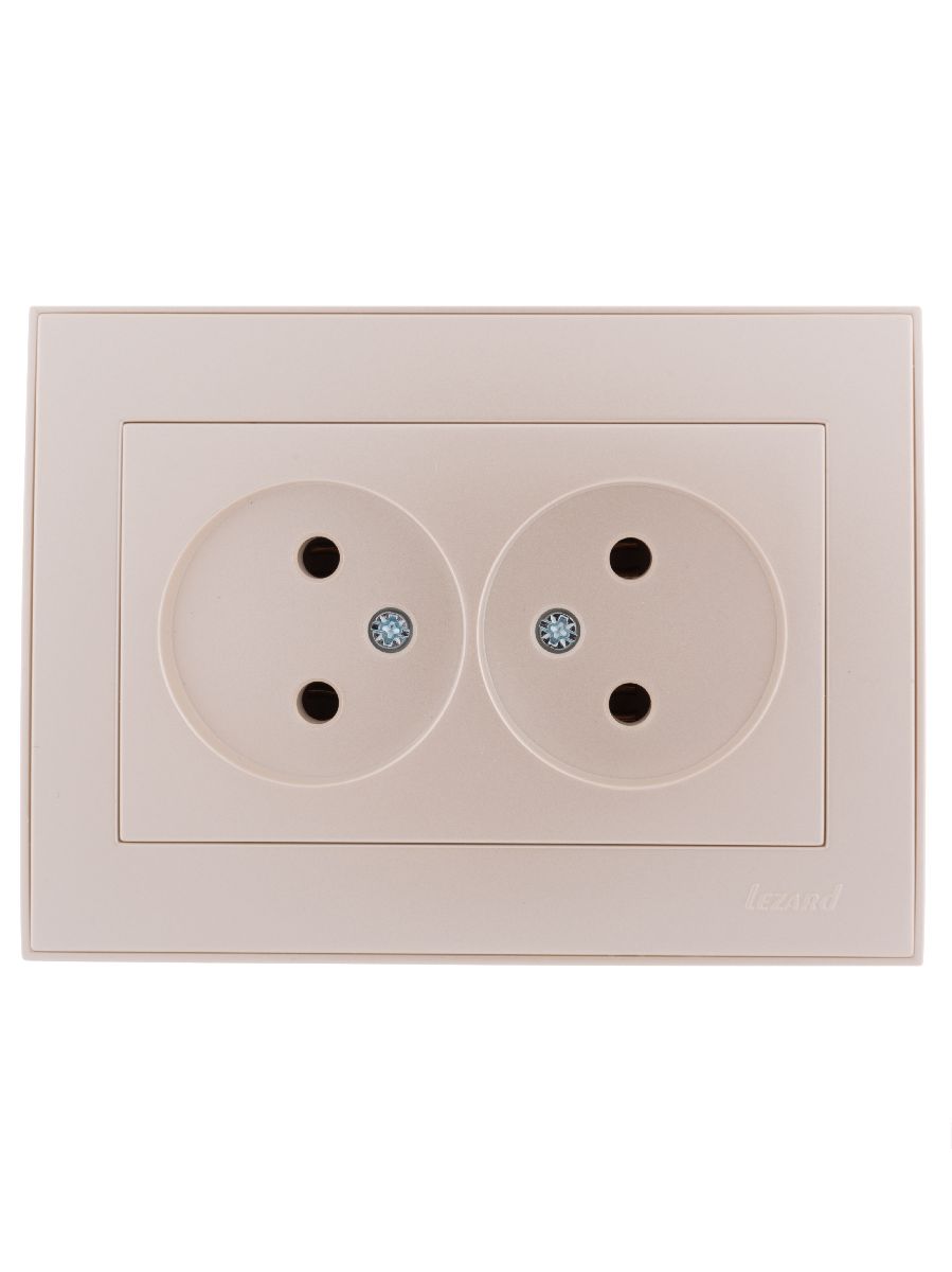 Розетка двойная б/з Lezard Rain 703-3030-128