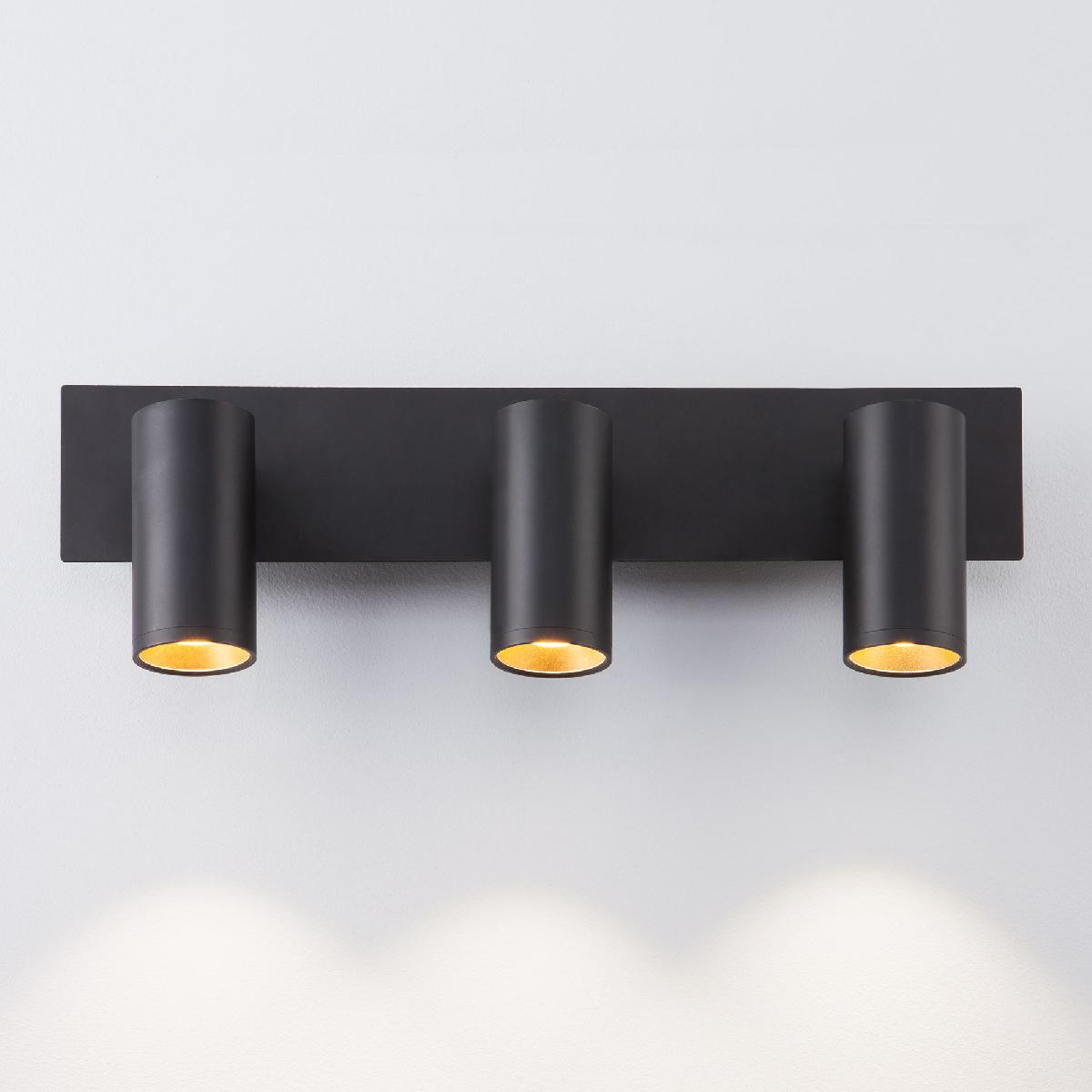 Настенный светодиодный светильник Eurosvet Fleur 20066/3 LED черный/золото