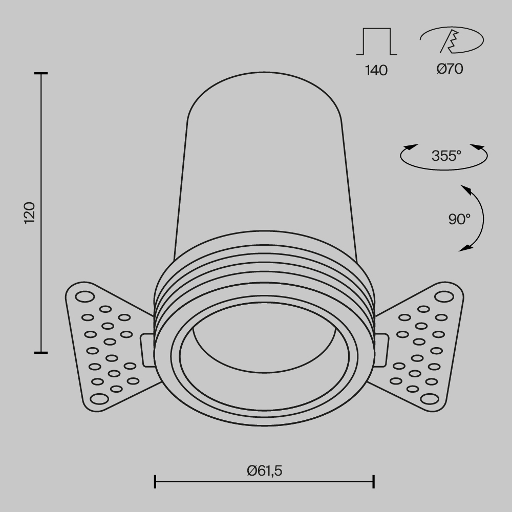 Встраиваемый спот Maytoni Technical Focus Led DL125-L12-4K-TRS-B