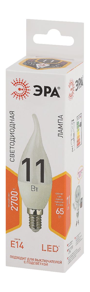 Лампа светодиодная Эра E14 11W 2700K LED BXS-11W-827-E14 Б0032992