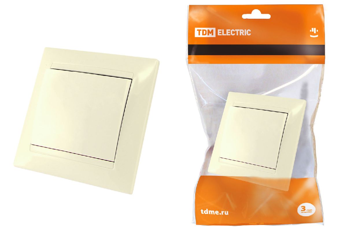 Выключатель одноклавишный Лама TDM Electric SQ1815-0101