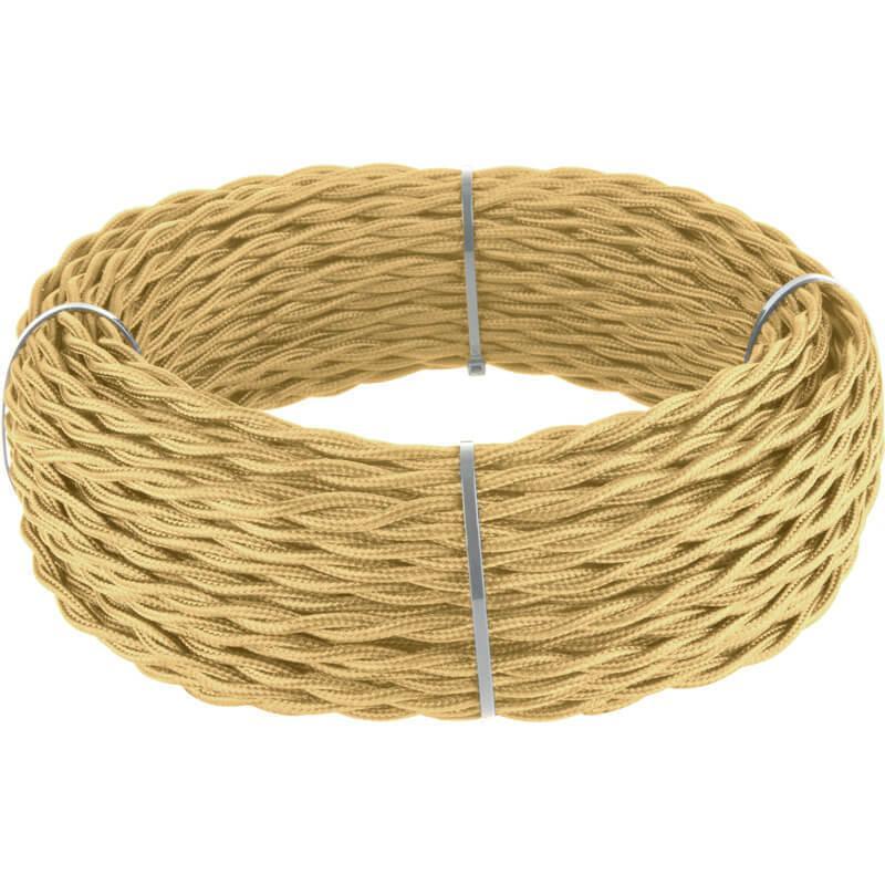 Ретро кабель Werkel витой трехжильный 2,5 мм золотой песок 4690389131172