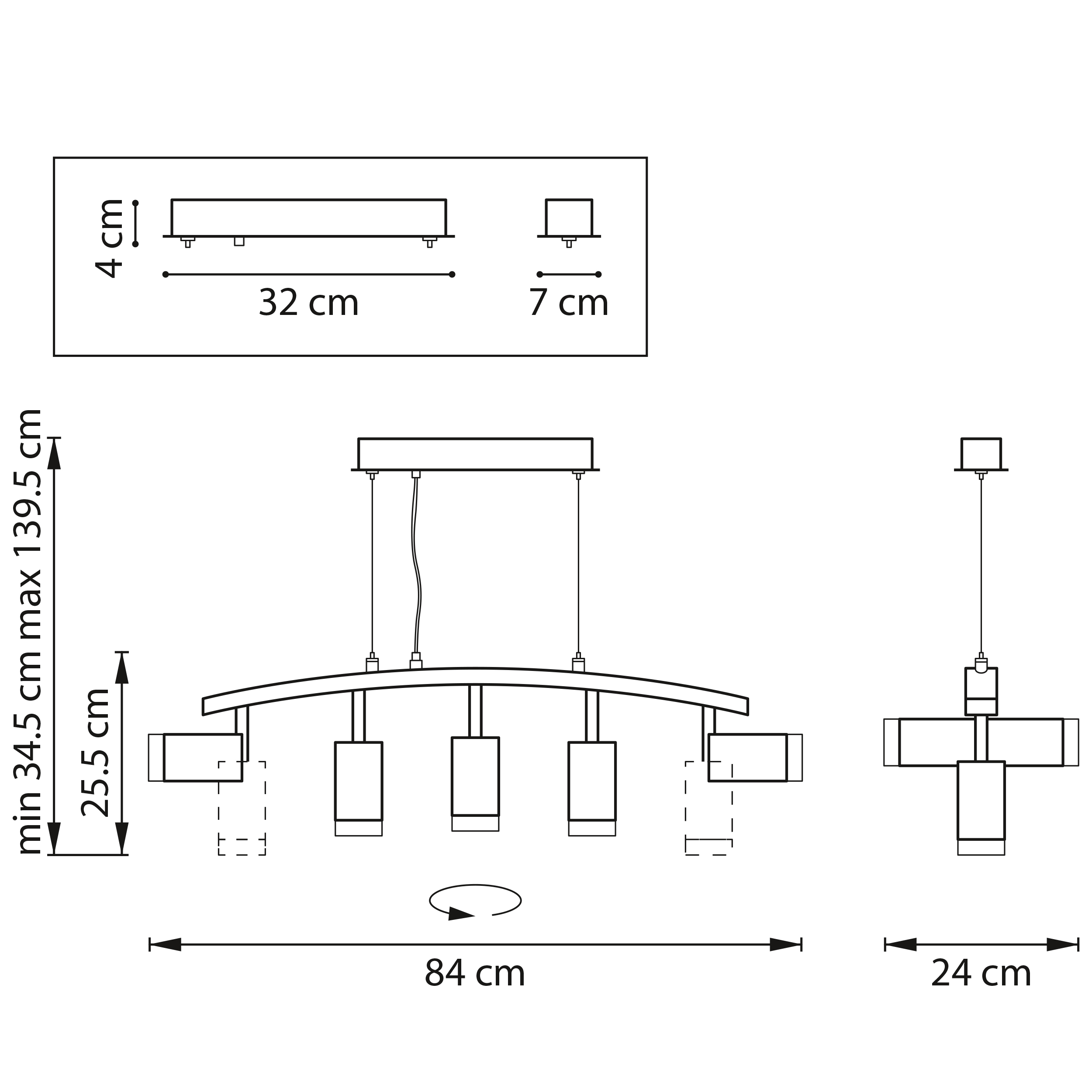 Подвесной светильник Lightstar Rullo LR7353650 (571735+214436-5+202430-5)