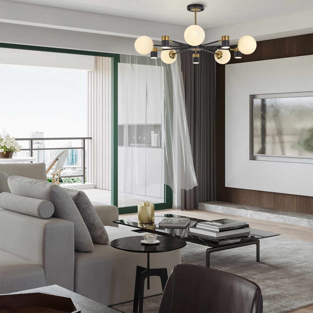 Люстра на штанге Arte Milano Ferrara 274802/10 BK/GD