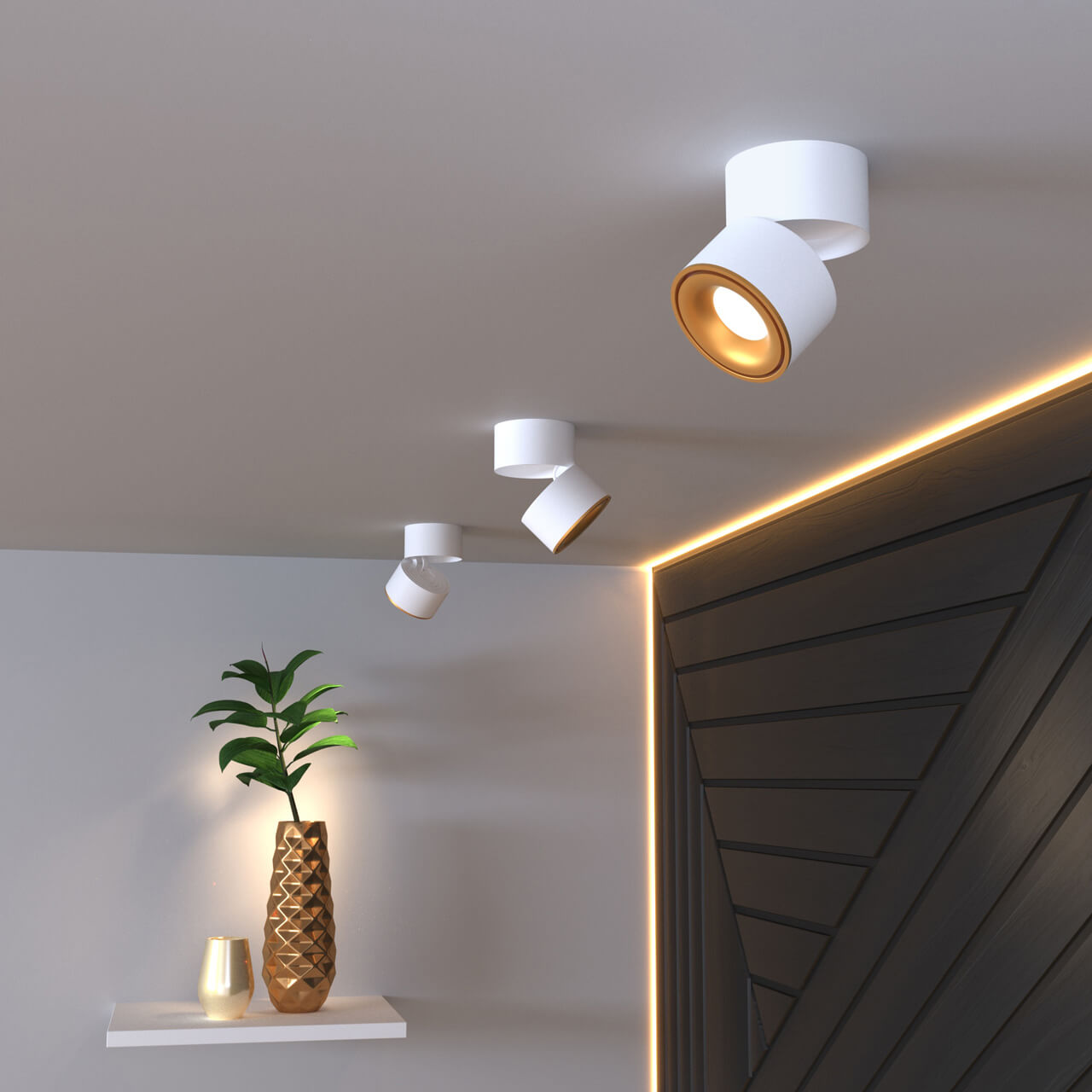 Светодиодный спот Elektrostandard Klips DLR031 15W 4200K 3100 белый матовый/золото 4690389152771