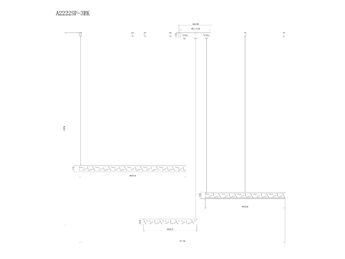 Подвесная люстра Arte Lamp Shine A2222SP-3BK