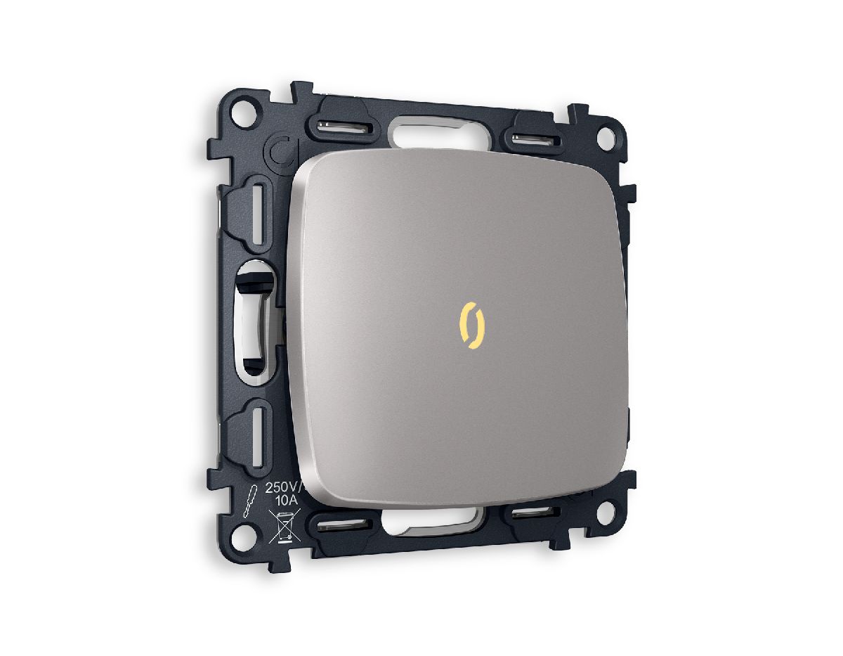 Комплект механизма 1-кл выключателя с подсветкой Ambrella Volt Omega MO502010