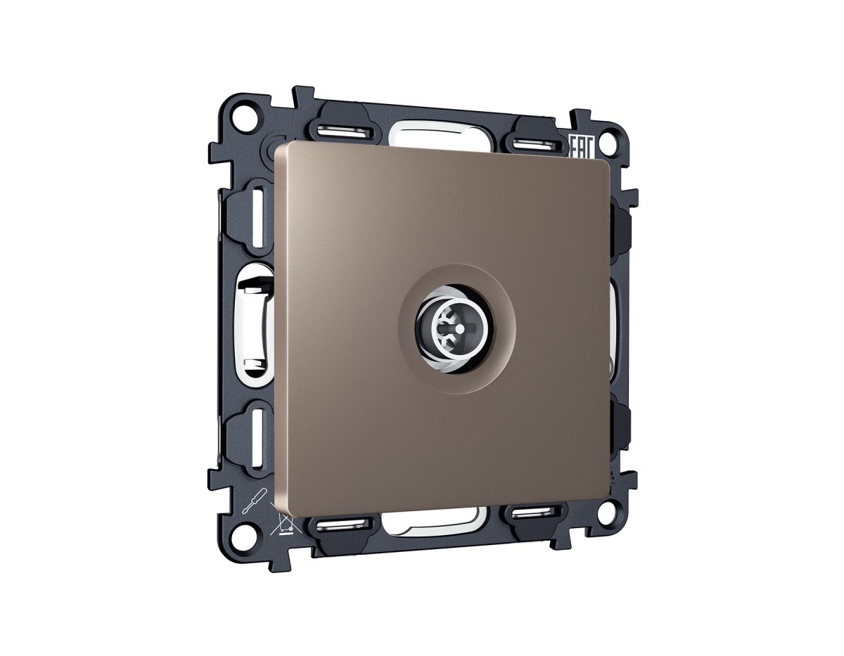 Комплект механизма TV розетки оконечной экранированной 5-1000MHz 3dB Alfa Темная бронза матовый Quant Ambrella Volt MA643005 (AP6430, VM199)