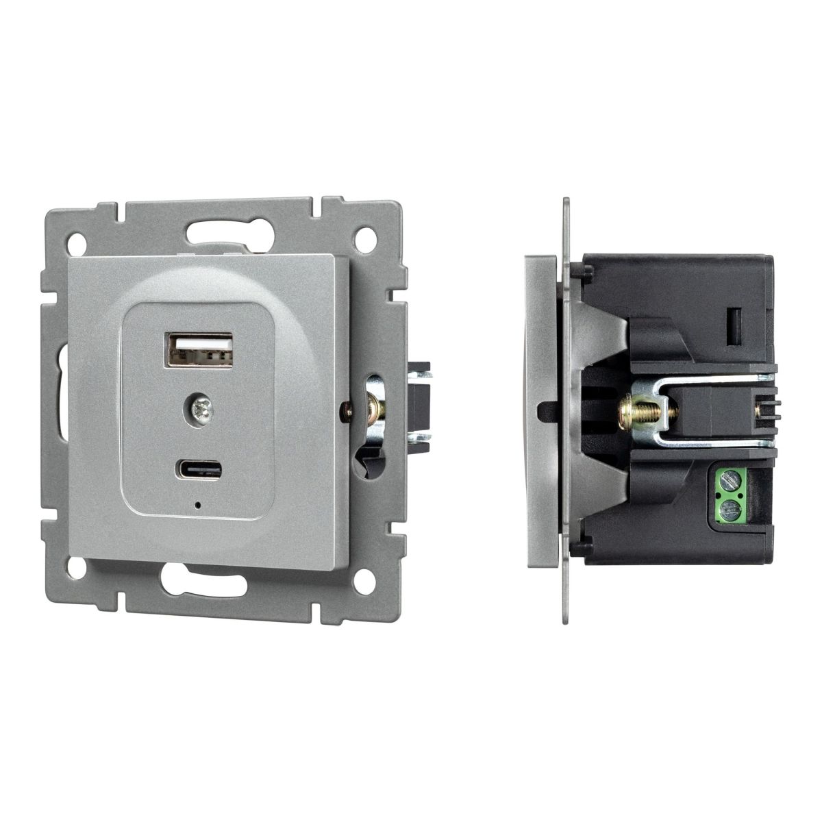 Механизм USB розетки Arlight SCT-MUAC-PL-GR-V (5V, 3A, QC4) 049840