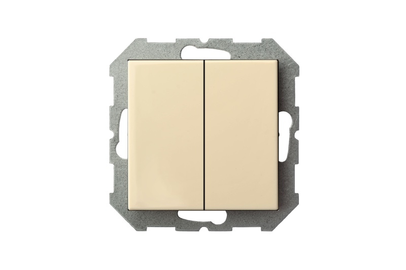 Выключатель двухклавишный с подсветкой Liregus Epsilon 28-056