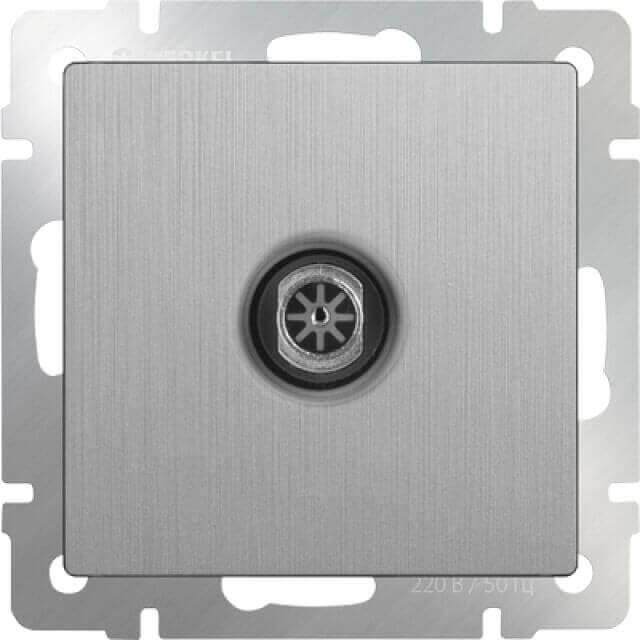 ТВ-розетка Werkel оконечная серебряная рифленая WL09-TV 4690389085185