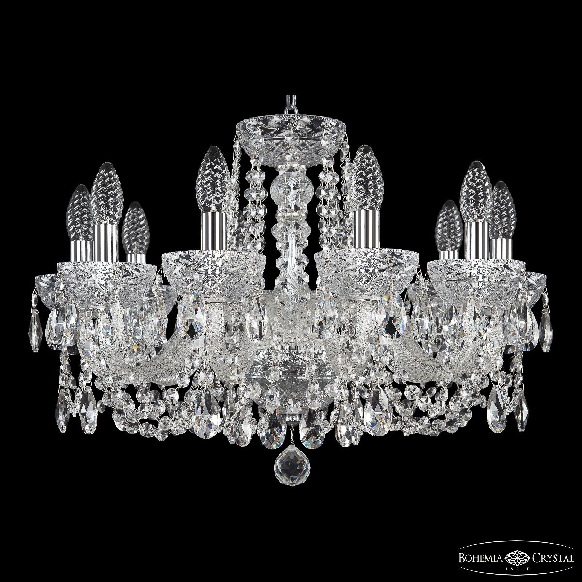 Подвесная люстра Bohemia Ivele Crystal 5402/10/195 Ni Clear/M-1F