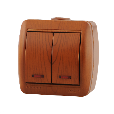 Выключатель двойной с подсветкой Lezard Nata 710-0800-112