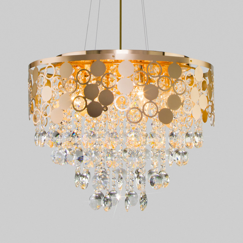 Подвесная люстра Eurosvet 10114/8 золото/прозрачный хрусталь Strotskis