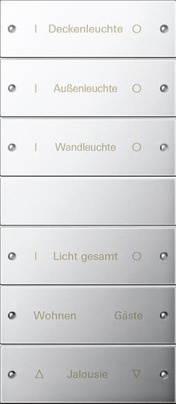 Набор клавиш Gira System 55 с возможностью нанесения надписи 6шт хром 2136610