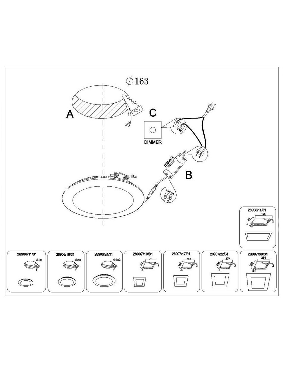 Встраиваемый светодиодный светильник Lucide Brice-Led 28907/22/31