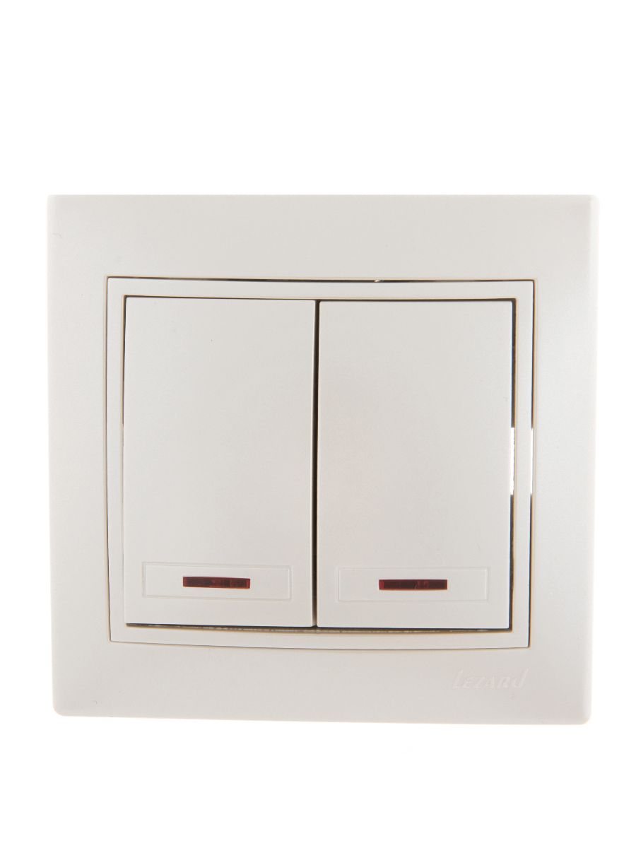 Выключатель двойной с подсветкой Lezard Mira 701-3030-112