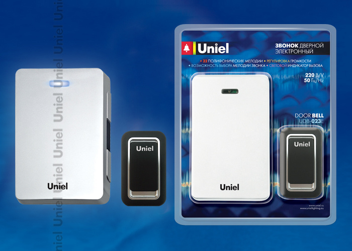 Звонок электронный (07496) Uniel UDB-023E-R1T1-32S-WH