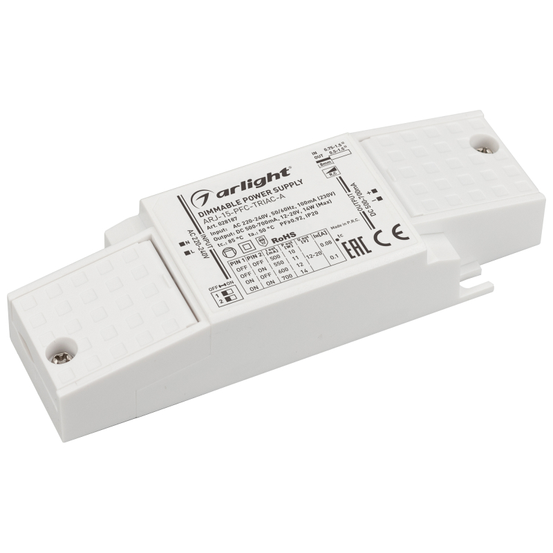 Блок питания Arlight ARJ-15-PFC-Triac-A (14W, 500-700mA) 028187