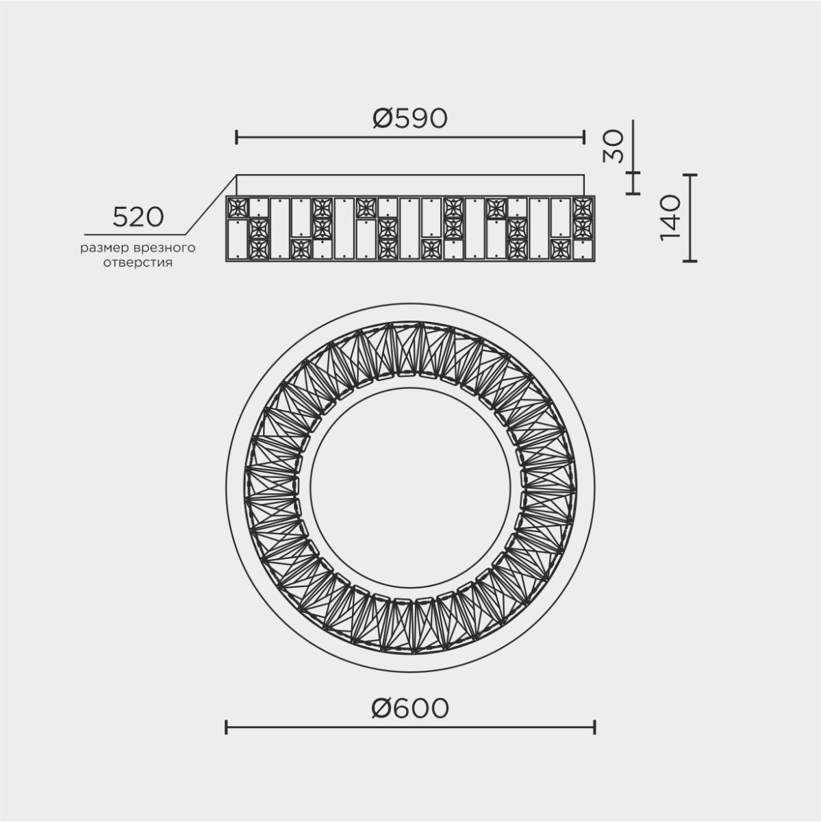 Потолочный светильник Modelux ML.2400.600 CR