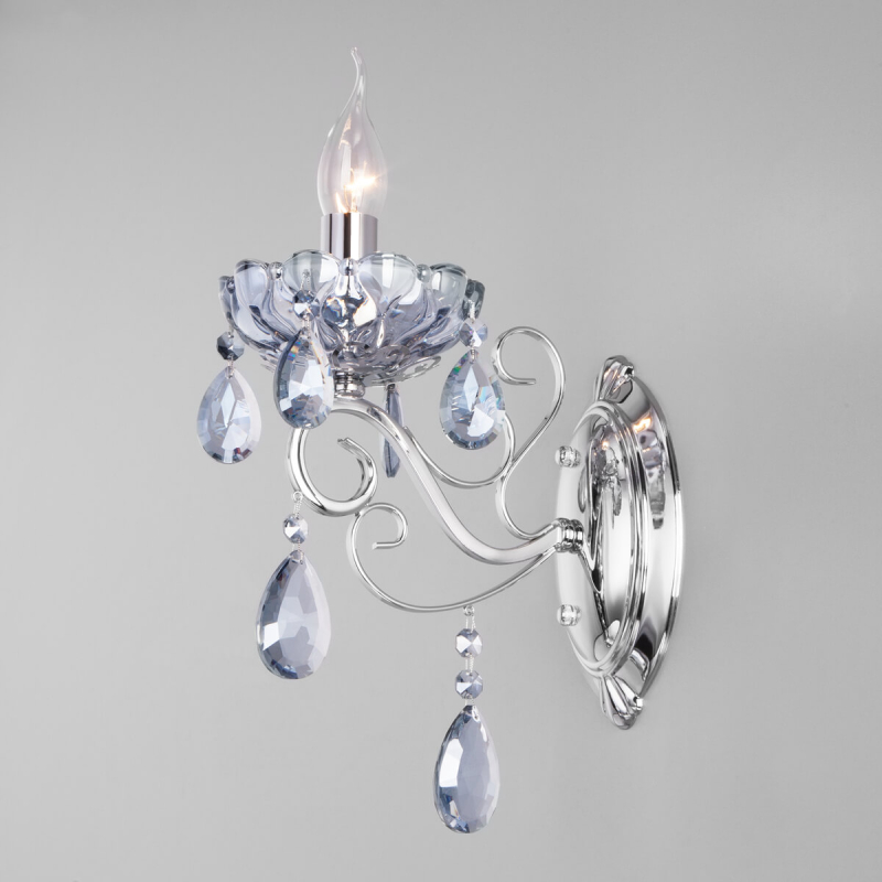 Бра Eurosvet 10109/1 хром/лазурный хрусталь Strotskis
