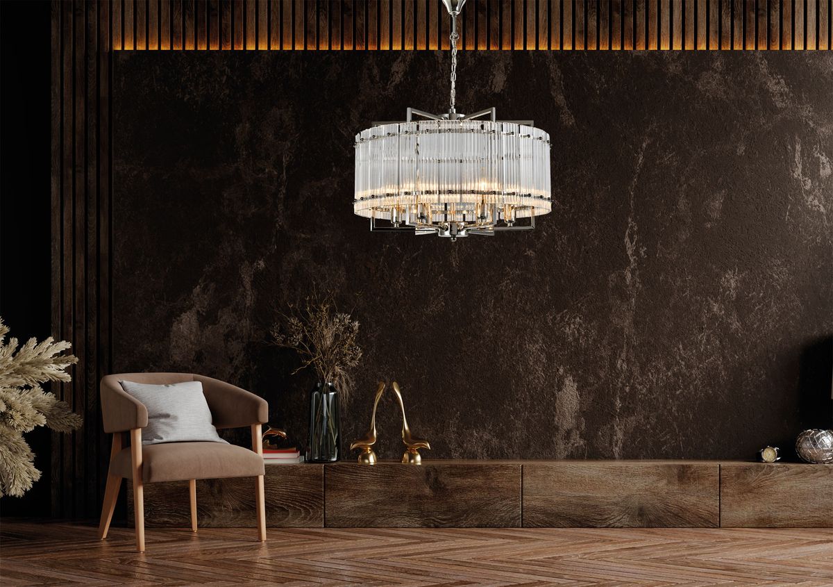 Подвесная люстра iLamp Silverstone P9503-6 Nickel