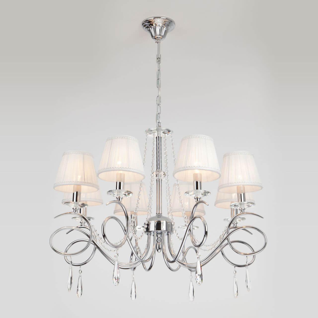 Подвесная люстра Eurosvet Loris 10082/8 хром/прозрачный хрусталь Strotskis