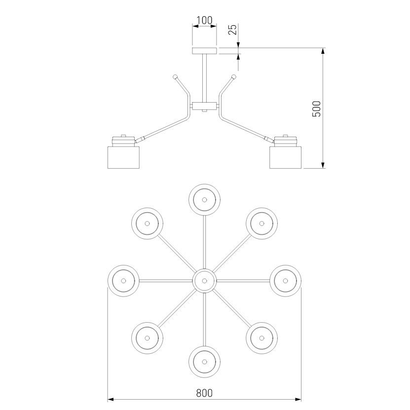 Потолочная люстра Eurosvet Batler 70133/8 черный