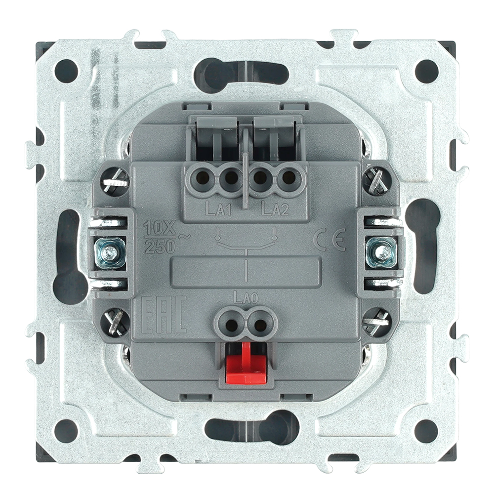 Выключатель 2-клавишный (механизм) СЗК Stekker Эмили 250В 10АRSW10-5104-10ZK платиново-серый soft touch 50239