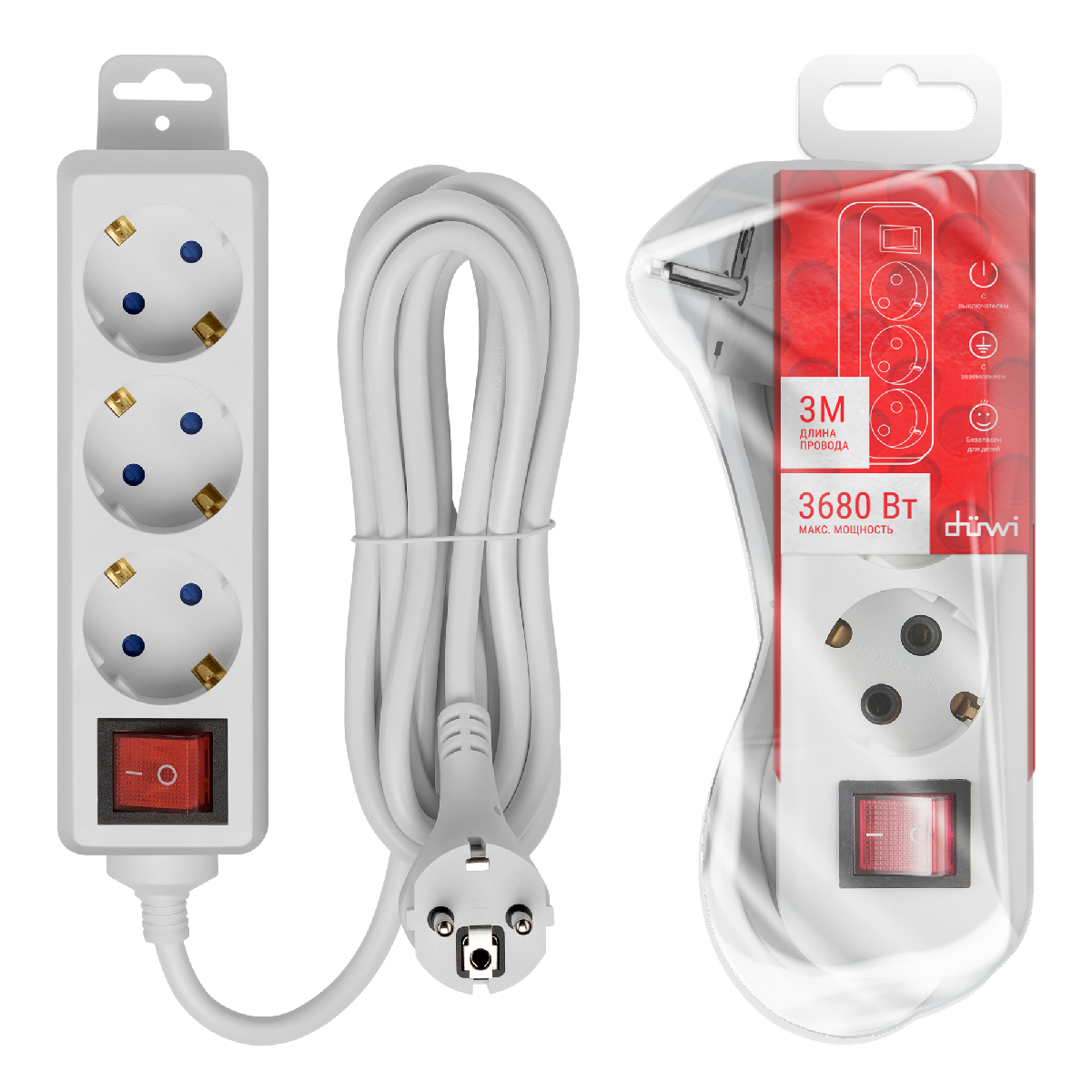 Удлинитель бытовой Duwi 32058 6