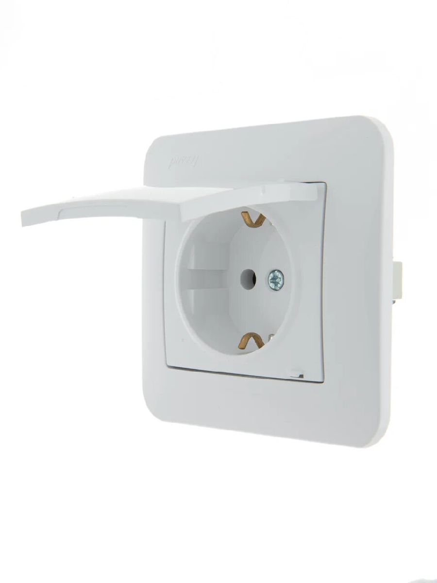 Розетка с/з с крышкой Lezard Karina 707-0288-123B