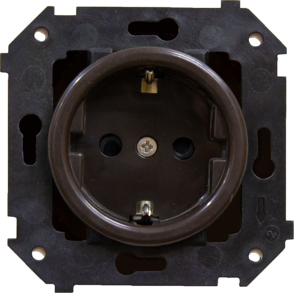 Розетка с заземляющим контактом Bironi Шедель B3-101-22