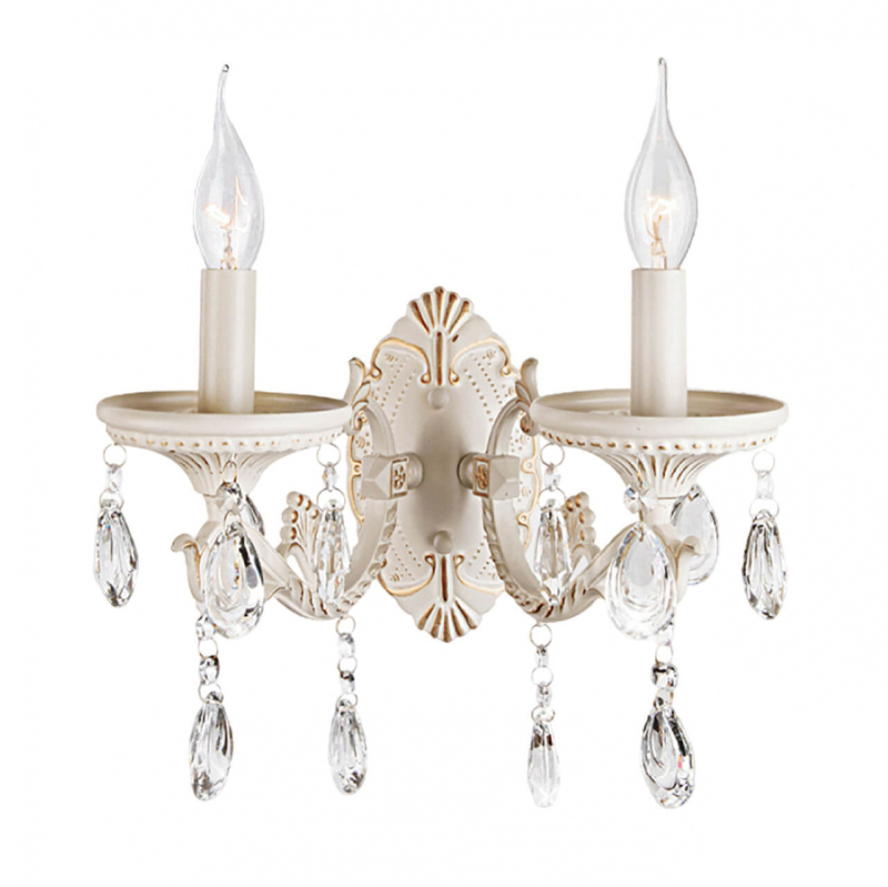 Бра Eurosvet Lia 3585/2 белый/прозрачный хрусталь Strotskis