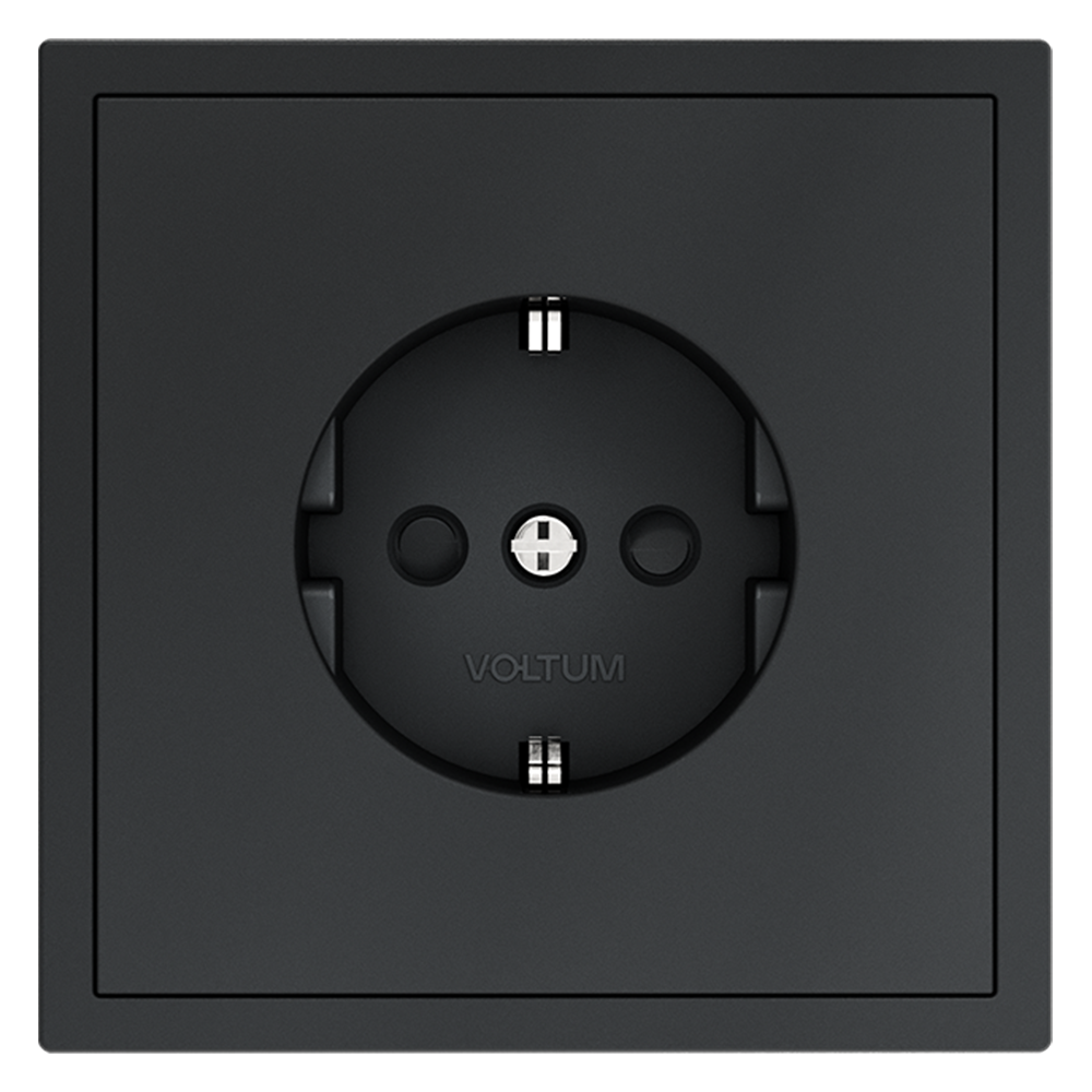 Розетка со шторками Voltum S70 VLS040207 (графит)
