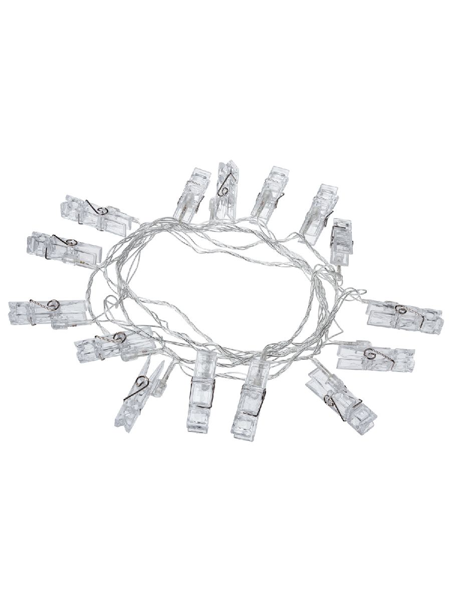 Светодиодная гирлянда TDM Electric Прищепки 250V белая 8 режимов SQ0361-0093