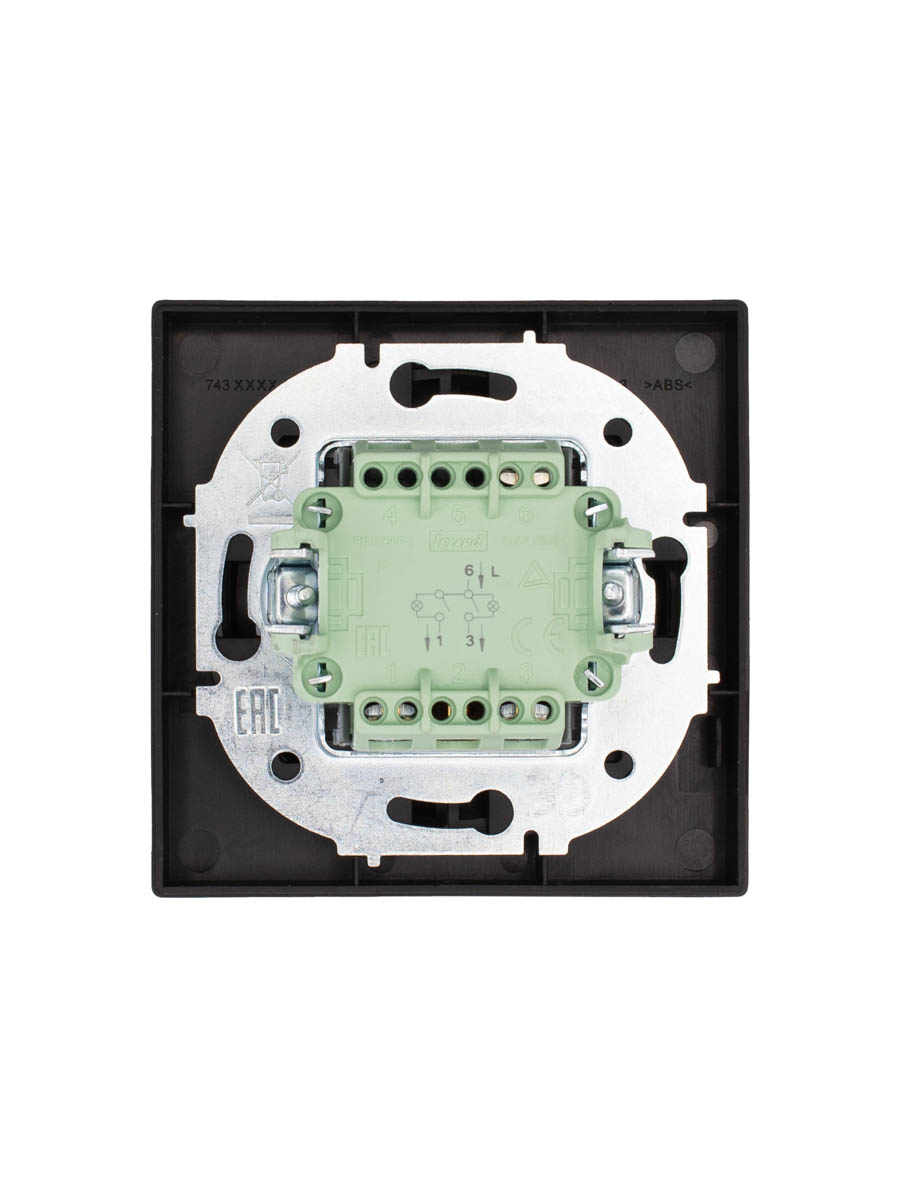 Выключатель двойной чёрный бархат Lezard Osen 743-4288-101