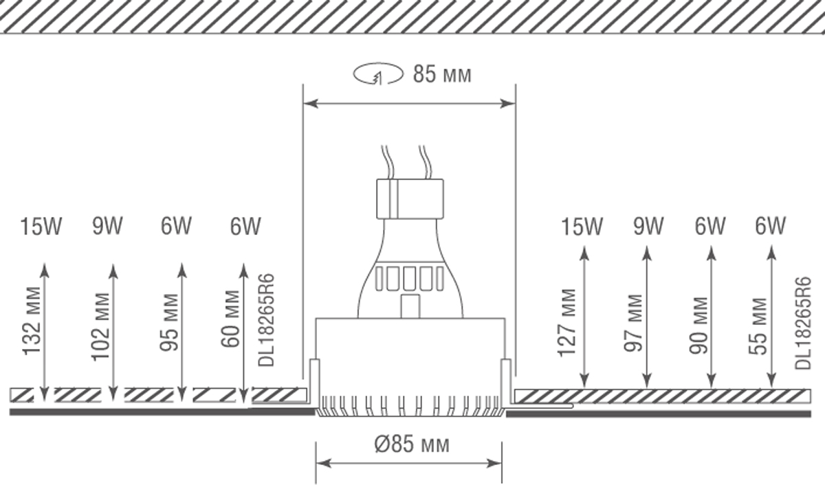 Встраиваемый светильник Donolux Click-click DL18892/01R Black