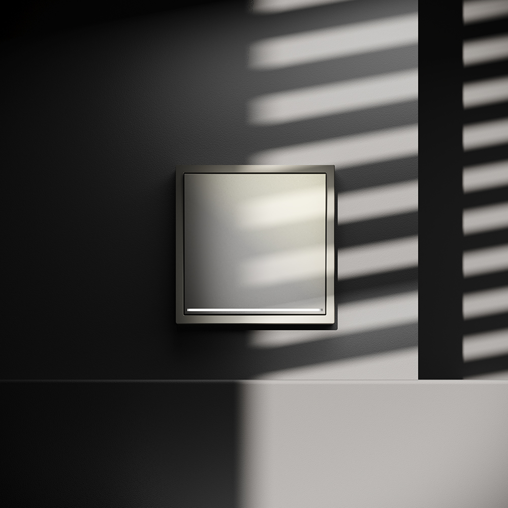 Проходной переключатель одноклавишный с подсветкой Voltum S70 VLS010404 (шелк)